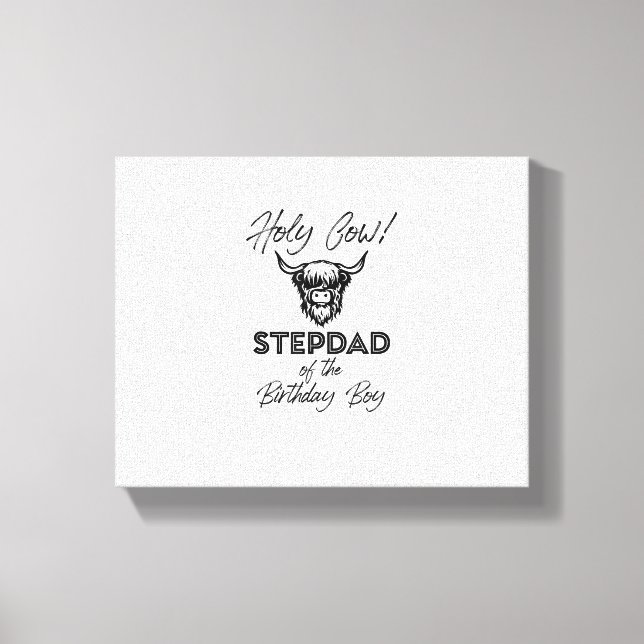 Holly Kuh Stepdad der Geburt Boy Highland Kuh Leinwanddruck (Vorderseite)