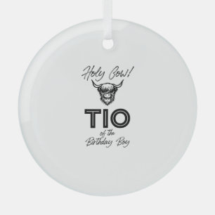 Holly Kuh Tio der Geburt Boy Highland Kuh 1. Ornament Aus Glas