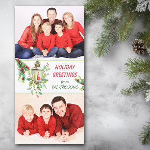 Holly Lantern Christmas Feiertagskarte