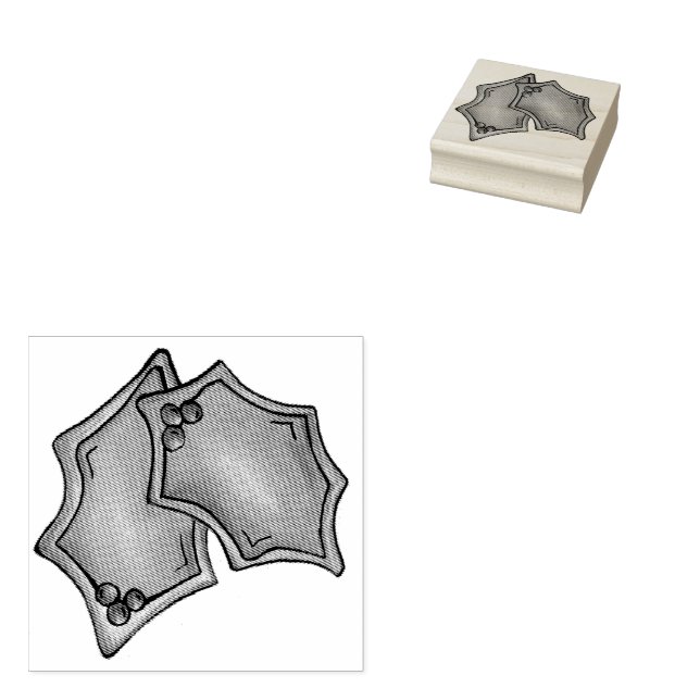 Holly Leaf Blätter Sugar Cookie Weihnachtsgebäck Gummistempel (Stempel)