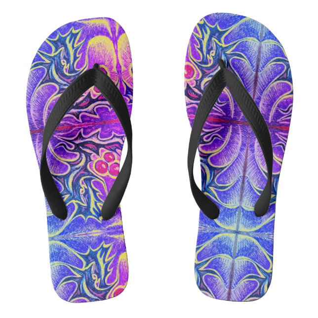 Holly Leaf und Berry Colorful Flip Flops (Fußbett)
