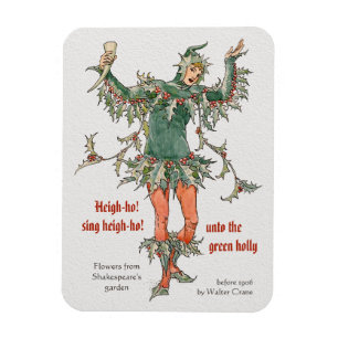 Holly man Walter Crane Blume aus Shakespeare Magnet