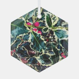 Holly, mit cremefarbener Kante Ornament Aus Glas