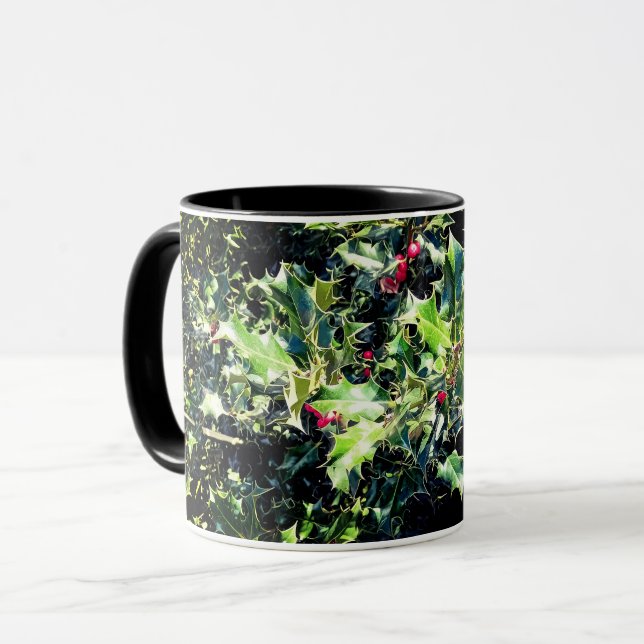 Holly, mit roten Beeren Tasse (Vorderseite Links)