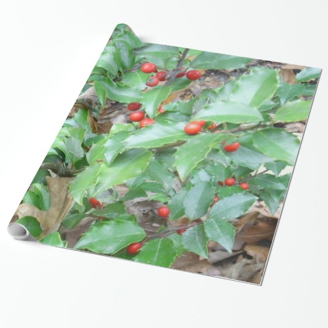 Holly-n-Berry Wrapping Paper Geschenkpapier (Ungerollt)