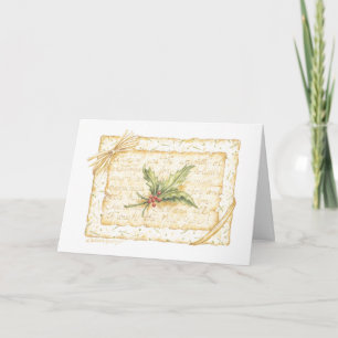 Holly Note Christmas Blank Card Feiertagskarte