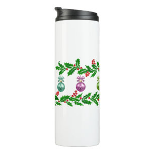 Holly Ornaments Thermosbecher