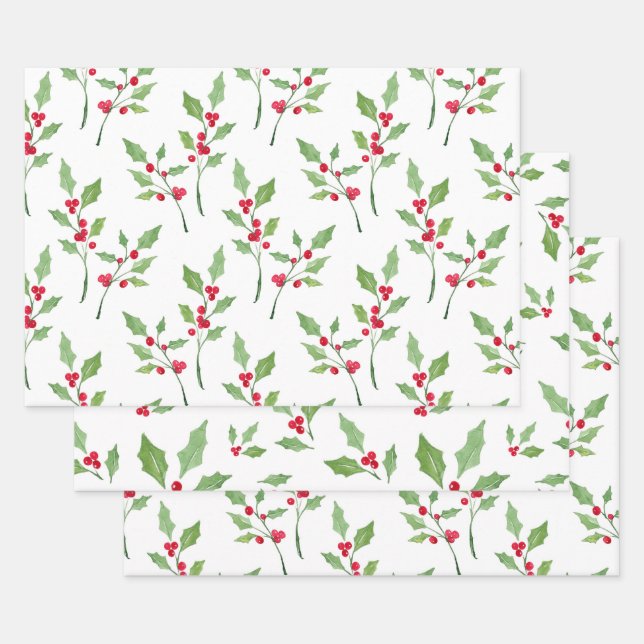 Holly Patterns Geschenkpapier Set (Set)