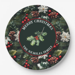 Holly & Pine Celebration Pappteller