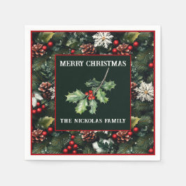 Holly & Pine Celebration Serviette