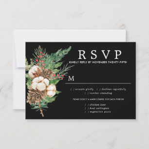 Holly Pine Winter Wedding UAWG Meetings Optionen RSVP Karte