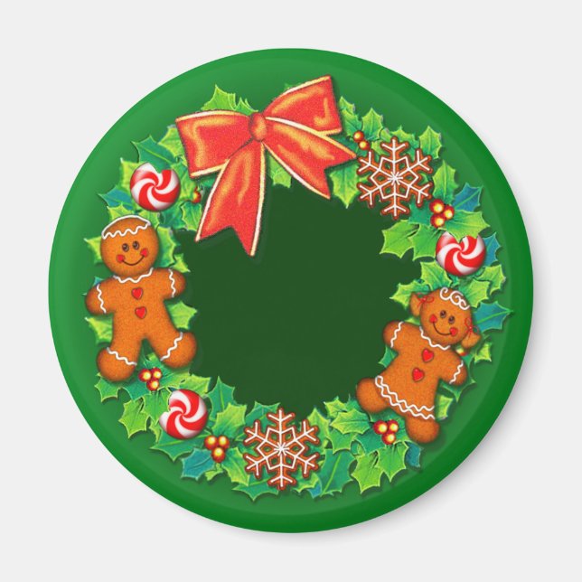 HOLLY, PINWHEELS & GINGER WREATH VON SHARON SHARPE MAGNET (Vorne)