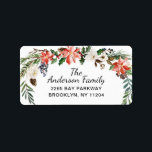 Holly Poinsettia Wreath Christmas Rücksendeadresse Adressaufkleber<br><div class="desc">Holly,  Tit Santa Boot Weihnachts Rücksendeadresse Etikett. Für weitere Anpassungen klicken Sie bitte auf den Link "Weitere Anpassung" und verwenden Sie unser Design-Tool,  um diese Vorlage zu ändern.</div>