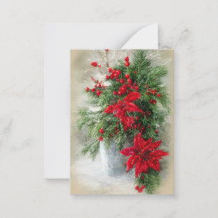 Holly poinsettias und Tannenjubiläum Mitteilungskarte