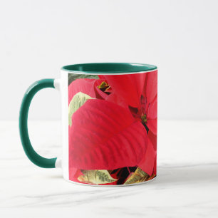 Holly Point Poinsettias Holiday Floral Tasse