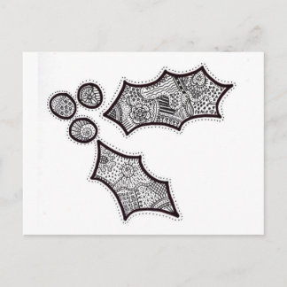 Holly Postcard in Schwarz und Weiß Postkarte