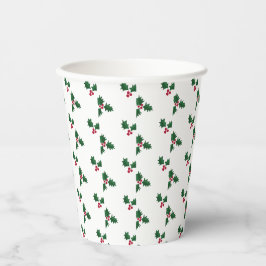 Holly Print Pappbecher