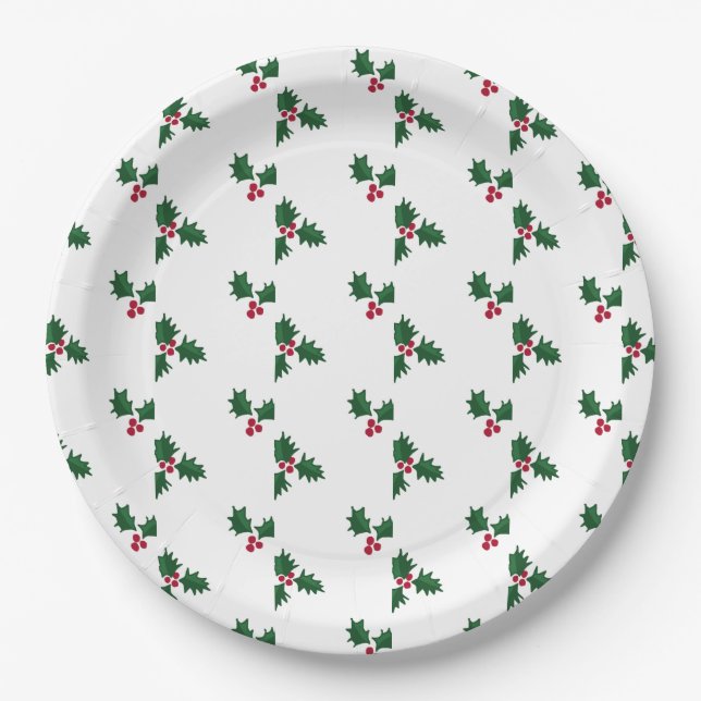 Holly Print Pappteller (Vorderseite)