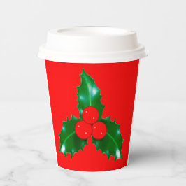 Holly Red Paper Cups Pappbecher