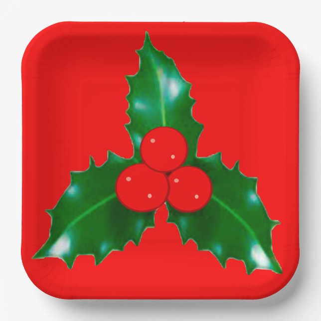 Holly Red Paper Tellers Pappteller (Vorderseite)