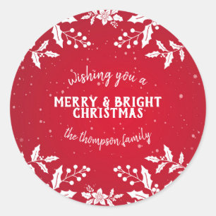 Holly Red und White Festive Stickers