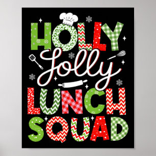 Holly Retro Jolly Lunch Squad Cafeteria Lunch Lady Poster