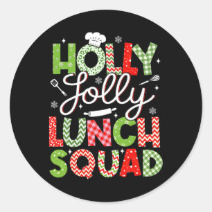 Holly Retro Jolly Lunch Squad Cafeteria Lunch Lady Runder Aufkleber