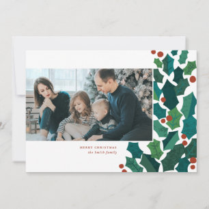 Holly Spray Christmas Feiertagskarte