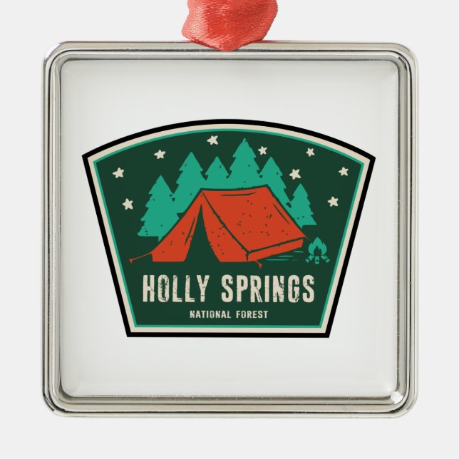Holly Springs National Forest Mississippi Camping Ornament Aus Metall (Vorne)