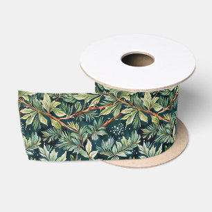 Holly, Spruce, Schnee grün Satinband
