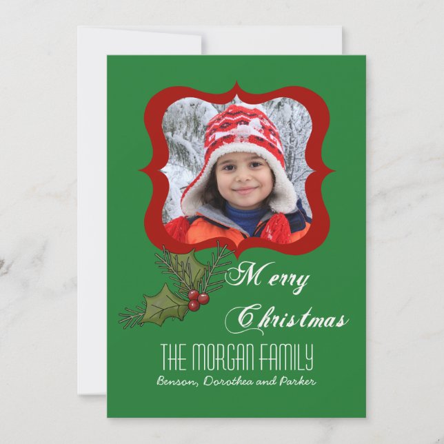 Holly Square Foto Card (Vorderseite)