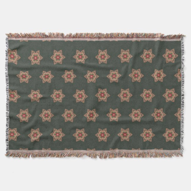 Holly Star Holiday Throw Blanket Green Decke (Vorderseite)