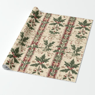 Holly-Thema Viktorianisch Wrapping Paper Geschenkpapier