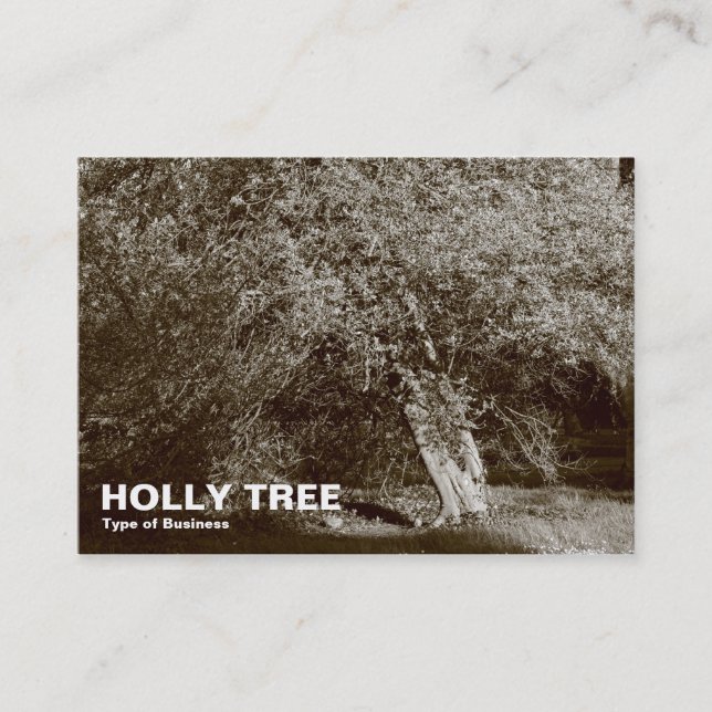 Holly Tree - Sepia Visitenkarte (Vorderseite)