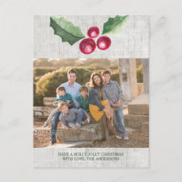 Holly und Berries Holiday Foto Pinsel Postkarte