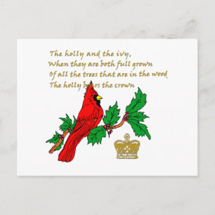 Holly und die Ivy Illustriert über Bekleidung & Ge Postkarte