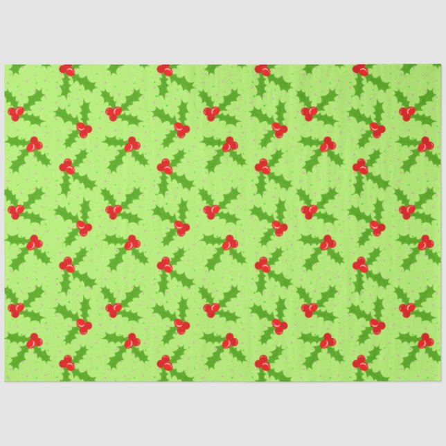 Holly und dots_green seidenpapier (Vorderseite)