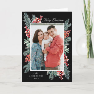 Holly und Evergreen Frohe Weihnachten 2 Foto