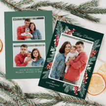 Holly und Evergreen Frohe Weihnachten 3 Foto