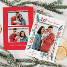 Holly und Evergreen Frohe Weihnachten 3 Foto