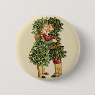 Holly und Mistletoe Kids Button