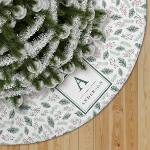 Holly und Pine   MIT MONOGRAMM Polyester Weihnachtsbaumdecke