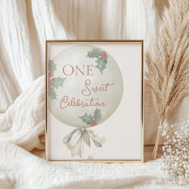 Holly Vintage Balloon Birthday Decor Sign Poster