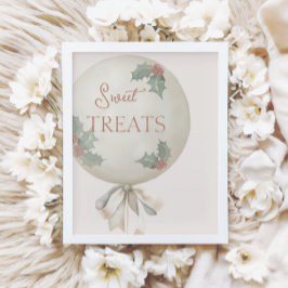Holly Vintage Balloon Birthday Sweet Treats  Poster