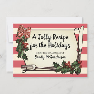 Holly Weihnachts Backkochkarte Einladung