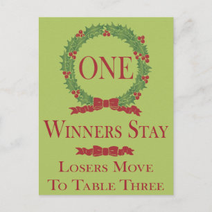 Holly Wreath Bunco Table Card #1 Postkarte