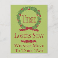 Holly Wreath Bunco Table Card #3