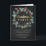 Holly Wreath Chalkboard Weihnachtsfeiertag Party Einladung<br><div class="desc">Holly Wreath Chalkboard Weihnachtsfest Party mit Weihnachten4Yall.</div>