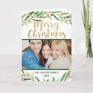 Holly Wreath Christmas Foto Feiertagskarte