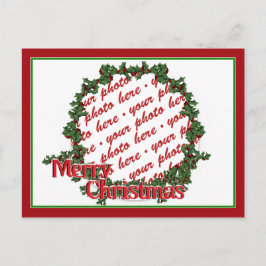 Holly-Wreath-Circle-Foto Feiertagspostkarte
